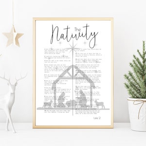 The Nativity | Birth of Christ | Christmas Decor | Christmas Wall Art | Christmas Print | Luke 2 | Christmas Gift | Christmas SVG | Digital