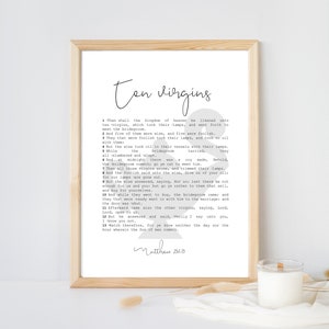 Parable of the Ten Virgins | Young Women Lesson | Living Room Decor | Lamp Decor | Scripture Art | Christian Wall Print | Young Women Gift