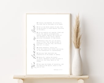 The Armour of God | Parable | Teachings of Jesus Christ | Children Story | Home Wall Decor | Christian Bible Print | Farmhouse Aesthetic
