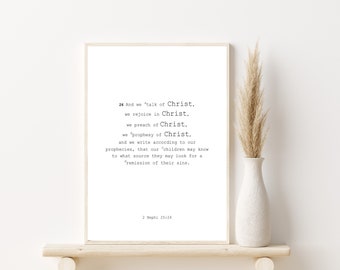 We Talk of Christ | Nephi | Book of Mormon | Digital Download | Scripture Art | Scripture Quote | Christian Print | Come Follow Me 2024