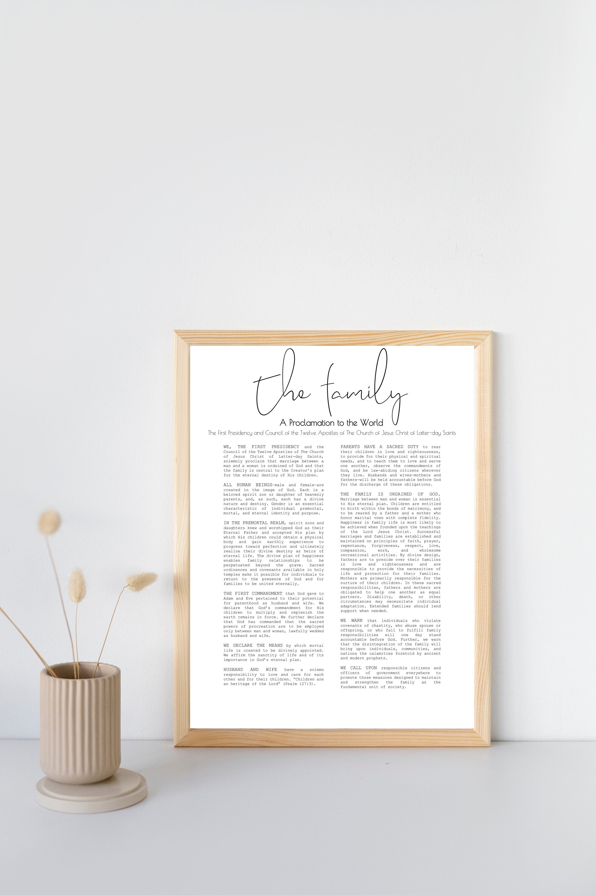 Proclamation Decorative The Family Proclamation | LDS Poster | Instant Download | Farmhouse ...