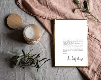 The Lost Sheep | Missionary Gift | Latter-Day Saint | Bible Art | The Chosen | Scripture Wall Print | Digital Download | Parable of Jesus