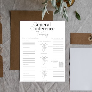 General Conference Activity | Kid Activity | Latter Day Saint Print | Conference Fantasy Game | Prophet Speaking