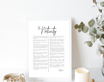 The Nativity | Birth of Christ | Christmas Decor | Christmas Wall Art | Christmas Print | Luke 2 | Christmas Gift | Christmas SVG | Digital