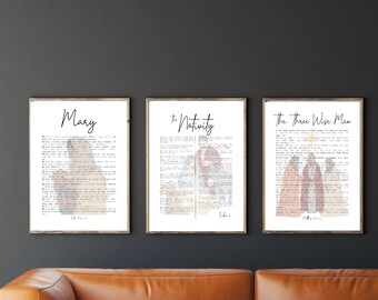 The Nativity Pics | The Birth of Christ | Christmas Print Trio | Nativity Set | Luke 2 | Christmas Gift | Christmas Wall Art | SVG