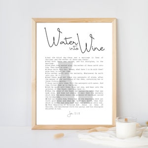 Water into Wine | Teachings of Jesus | New Testament | Come Follow Me 2023 | Jesus Christ | Kitchen Wall Decor | Christian Art |