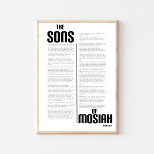 Sons of Mosiah | Missionary Gift | Missionary Mom | Book of Mormon Print | Come Follow Me 2024 | Scripture Wall Art | SVG| Digital Print