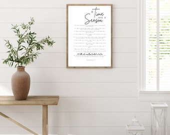 Everything There is a Season | A Season and a Time | Scripture Wall Art | Ecclesiastes | It's Not My Time | God's Plan | Scripture Print