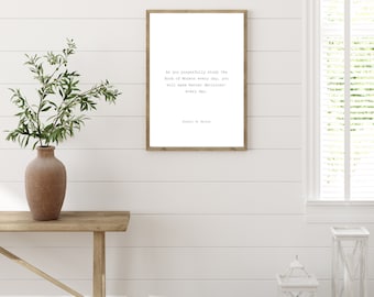 General Conference Quote | Russell M. Nelson | Book of Mormon | Latter-Day Saint Wall Decor | Study the Scriptures | Daily Scripture Verse