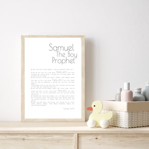 Samuel the Boy Prophet | Come Follow Me 2022 | Boy Room Decor | Bible Wall Print | Boy Hero | Hannah | Old Testament Scripture Art