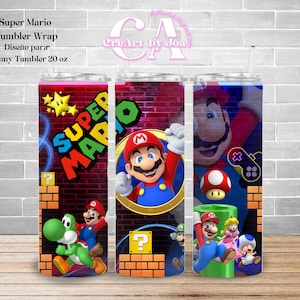 Super Mario Tumbler Wrap/ Vaso delgado 20 oz