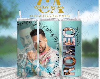 Vaso delgado Romeo Santos de 20 oz (envoltura PNG)