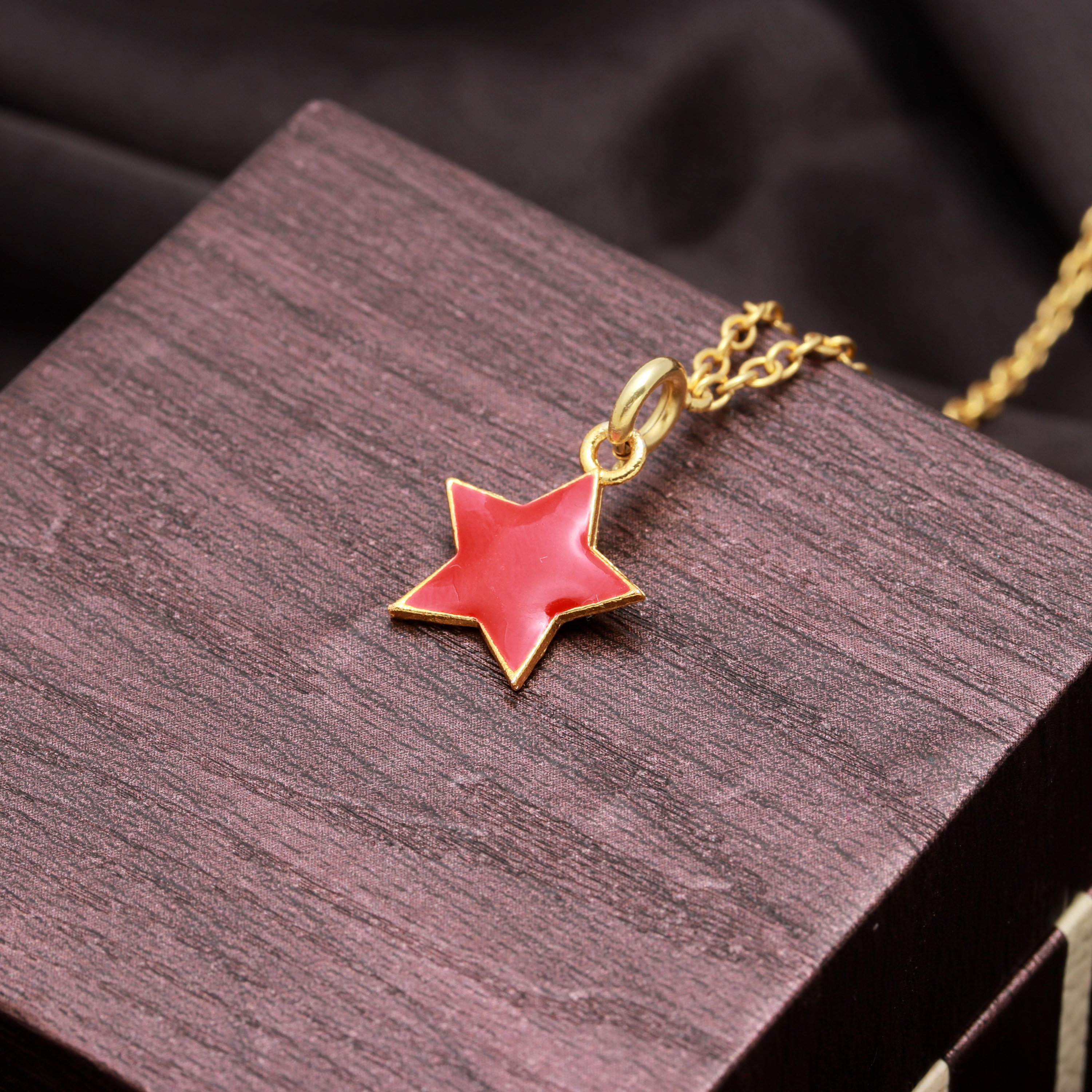 Red star necklace sale