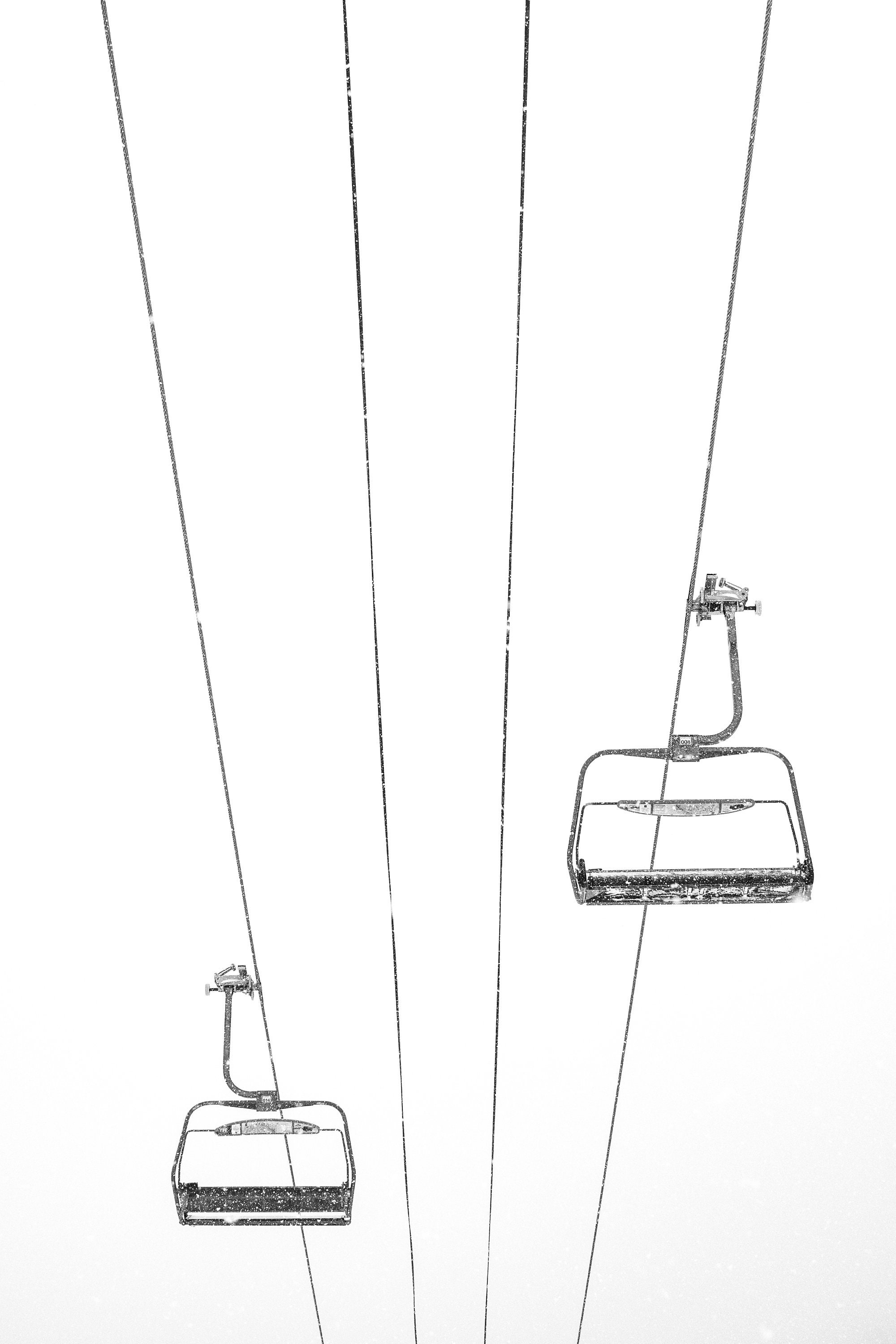 79_winter Storm Chairlift Snow, Lake Tahoe, Skiing Snowboarding