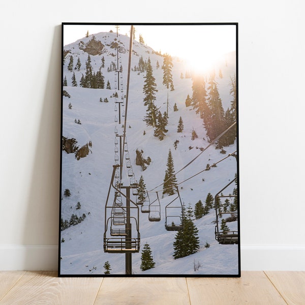 80_Old Ski Lift, Lake Tahoe, California, ski lift chair, ski chair, chairlift, winter ski chair lift, ski art, ski, snowboard