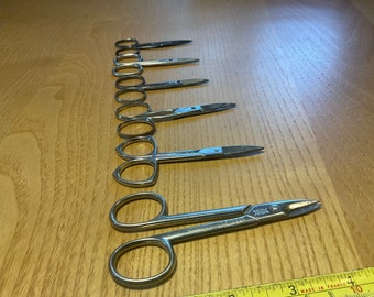 Selection of vintage needlework scissors