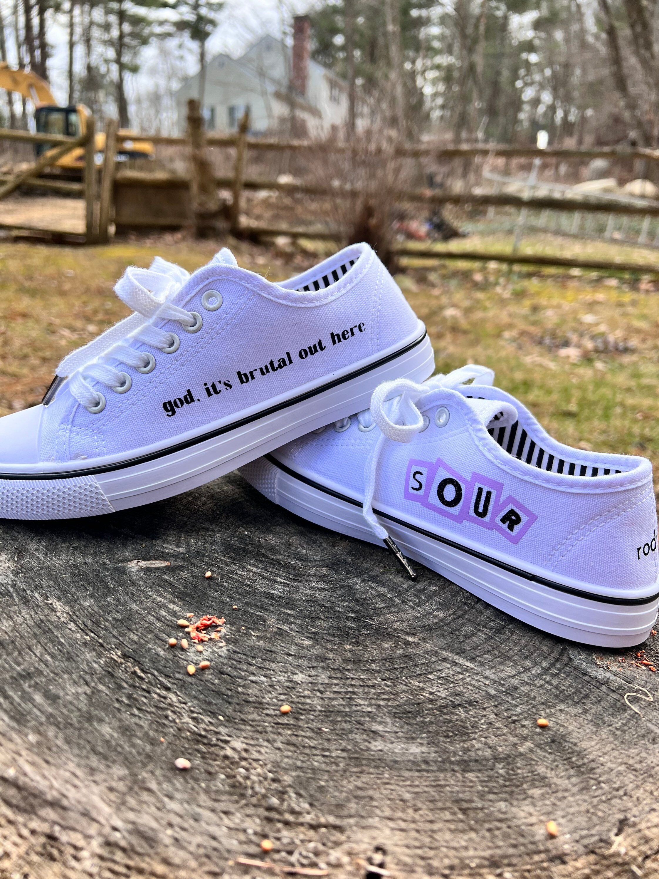 Sour Its Brutal Out Here Lyric Lace up Sneakers - Etsy