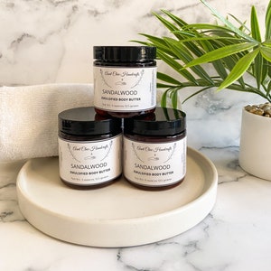 Sandalwood Body Butter, Moisturizing Body Butter, Non-Greasy Body Butter, Body Butter for Men, Dry Skin Relief, Moisturizing Cream