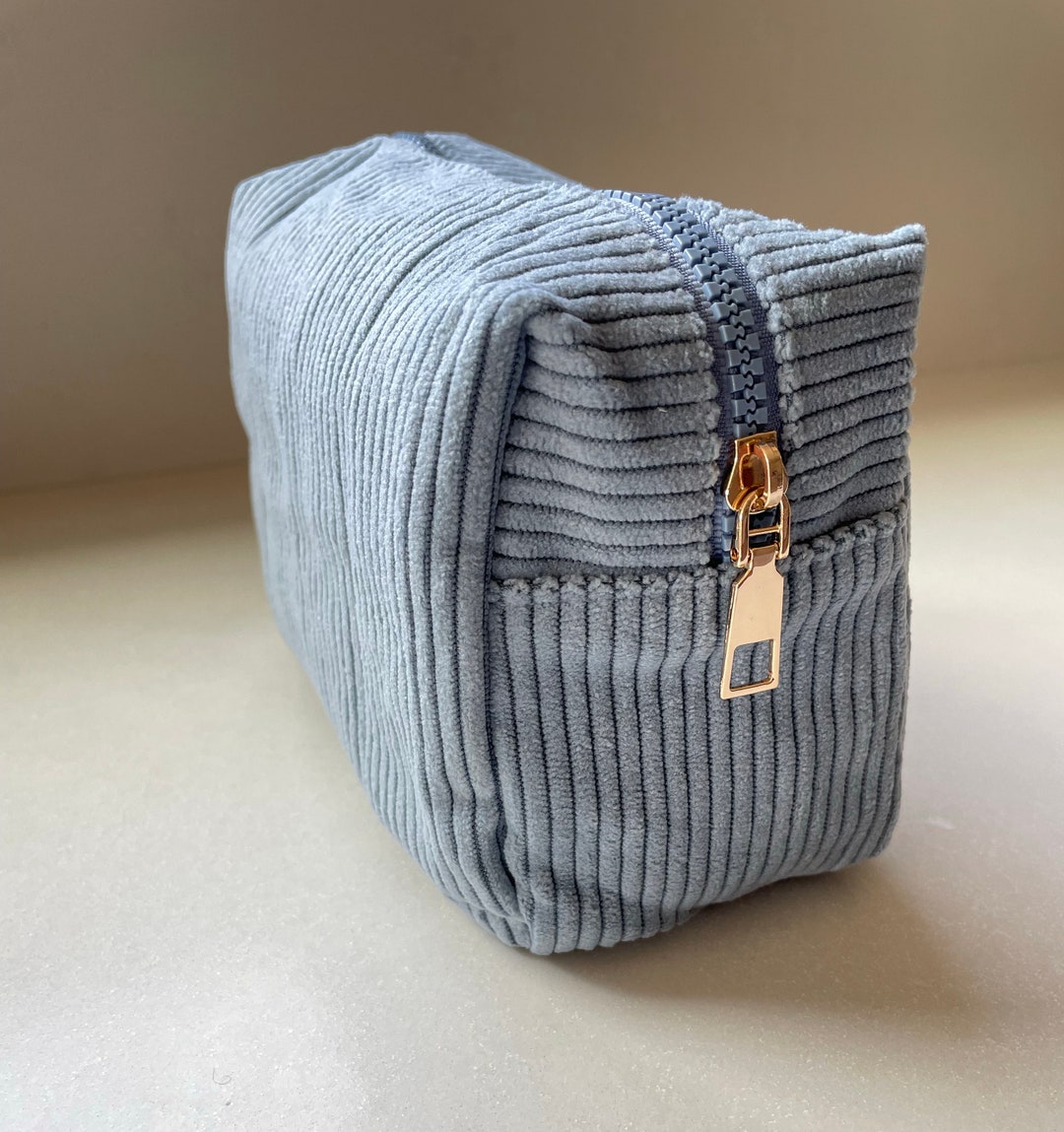 Gift for Friend Blue Makeup Bag Gift for Daughter Makeup Pouch Cloth