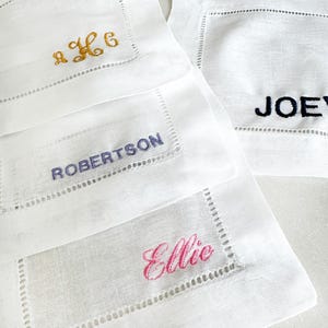 Cocktail napkin embroidered personalized cocktail napkin with custom name Embroidered Monogrammed linen cocktail napkin Hostess gift fancy