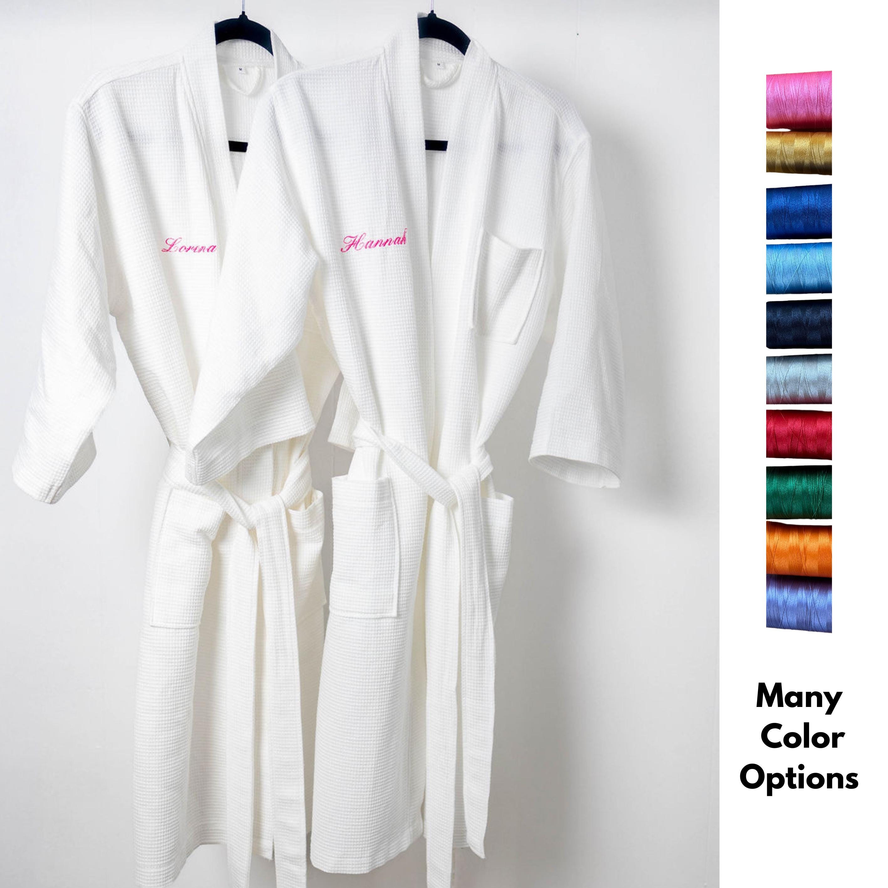 Custom name waffle robe Embroidered personalized bathrobe  spa gift Bridesmaid Bathrobe Cotton Waffle Robe Spa Robe Relaxation Gift for her