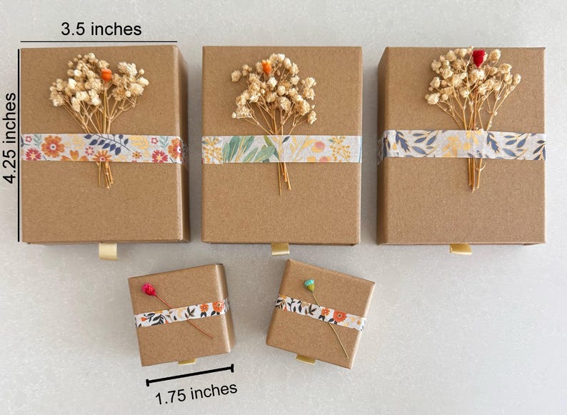 Small favor Gift Box for weddings ring box kraft slide box sturdy kraft box small box for packaging party favor gift box bulk small gift image 9