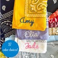 Embroidered Bandana Chainstitch Custom Name Bandana Personalized Bandana Personalized Scarf Personalized Bachelorette Party Favor Cowgirl