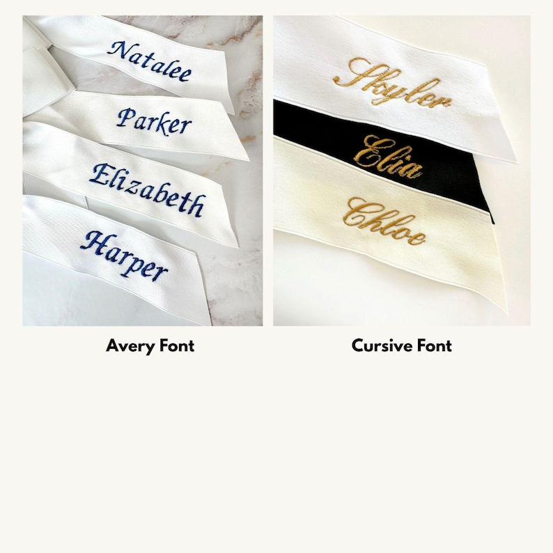 Ivory Personalized flower girl bow for bridesmaid Embroidered Satin Bow with Clip Custom Name Cheer wedding bow white ivory cream bride bow image 11