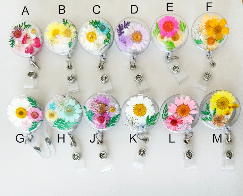 Real Flower Badge Reel for Nurse Gift for Doctor Custom Name Badge Reel for Teacher Therapist Gift Resin Flower Badge Reel Gift for Nurse image 8