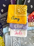 Embroidered Bandana Chainstitch Custom Name Bandana Personalized Bandana Personalized Scarf Personalized Bachelorette Party Favor Cowgirl