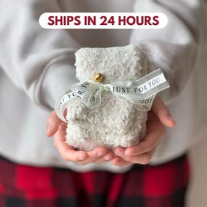 Cozy Socks Holiday Cozy Socks Fluffy Cozy Socks for Her Stocking Stuffer Cream Fluffy Socks Small Holiday Gift for all