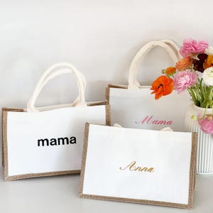 Personalisiertes Geschenk für Mutter Oma Personalisierte Tragetasche Brautjungfer Tragetasche Individueller Name Brautjungfer Tragetasche individuelles Namensgeschenk für Lehrer