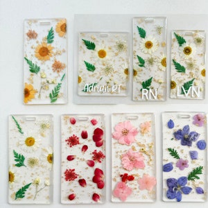 Custom Badge Buddy Resin Flower Badge Buddy Gift for Nurse Appreciation Gift Medical Badge Buddy Custom Name Badge Buddy Personalized Badge