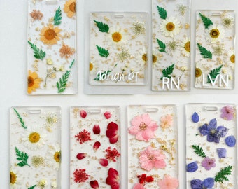 Custom Badge Buddy Resin Flower Badge Buddy Gift for Nurse Appreciation Gift Medical Badge Buddy Custom Name Badge Buddy Personalized Badge