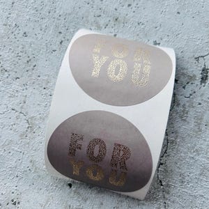 Sticker for you grau goldmetallic Aufkleber Etiketten Bestellung Geschenk Danke Handmade Business Verpacken