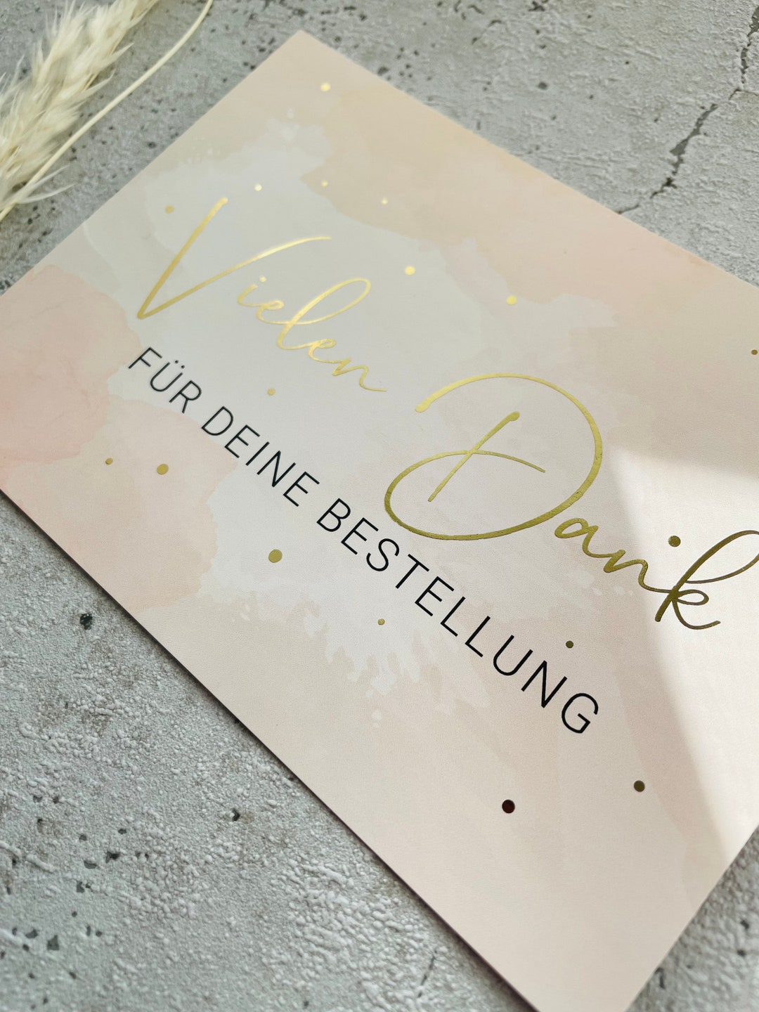 Karte • Vielen Dank beige Goldmetallic • - Etsy.de