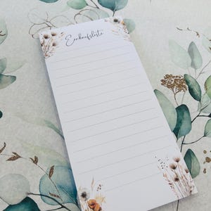 Boho anteckningsblock, inköpslista, inköpskvitto, DL-storlek, egen tillverkning, affärsgåva