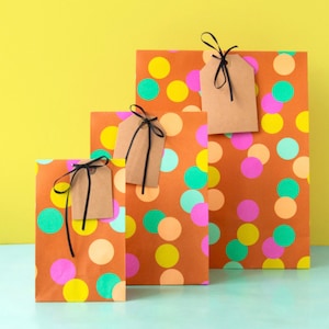 Sacs à fond plat, confettis, sacs cadeaux d'anniversaire colorés, emballage, sacs plats, sacs de fête d'anniversaire pour enfants, sacs en papier