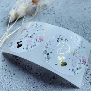 Sticker Voor jou goud metallic aquarel bloemen etiketten bestelling cadeau bedankt handgemaakte zakelijke verpakking verkoper
