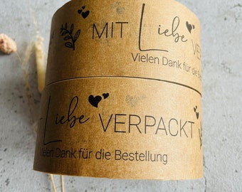 Papierklebeband Klebeband •mit Liebe verpackt• handmade Eigenproduktion 50 mm x 55m