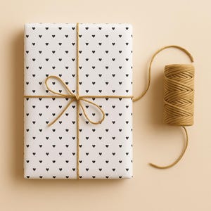 Papel de seda, corações, embalagens pretas, embrulho de presente, papel de embrulho, pedidos de embalagem