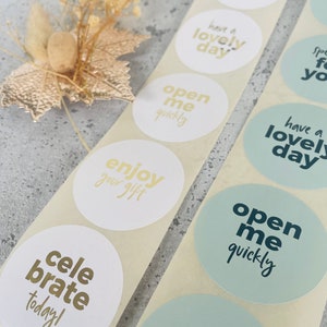 Sticker Open me goud metallic labels cadeau bestellen bedankje handgemaakte zakelijke verpakking verkoper