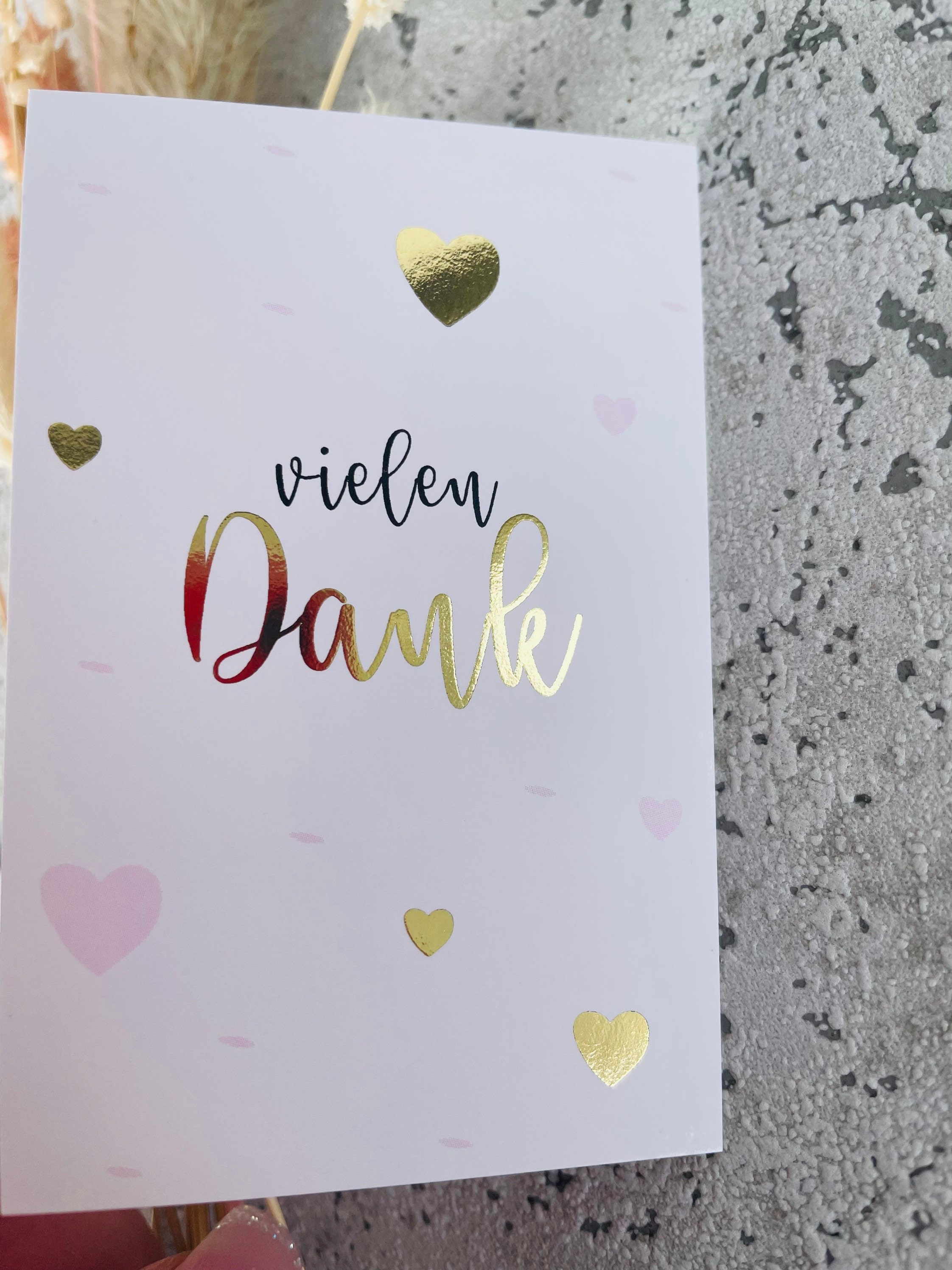Vielen Lieben Dank Karte - vielen lieben dank – schriftzug in deutscher sprache. dankeskarte mit ...