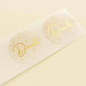 Sticker Gold Thank You beige Watercolor Own Production Labels Order Gift Thank You Handmade Business Packaging Seller