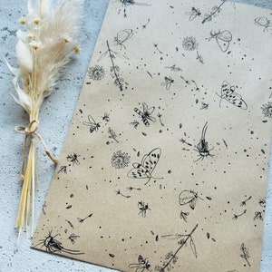 Sac en papier kraft printemps papillon, sacs cadeaux d'anniversaire, emballage plat, sacs de fête d'anniversaire pour enfants, sacs en papier
