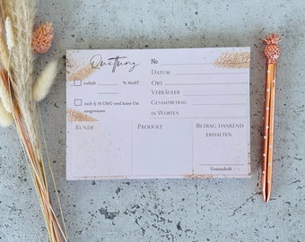 Receipt pad A6 with carbon copy in gold design