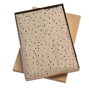 Carta velina carta kraft disegno puntini naturali 50 x 70 cm 10 pezzi imballaggio, carta da regalo, carta da regalo, ordini di imballaggio
