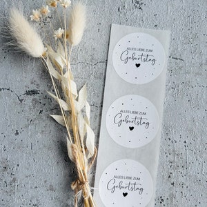 Sticker Geburtstag schwarz/weiß Etiketten Bestellung Geschenk Danke Handmade Business Verpacken Verkäufer