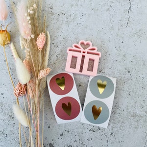 Sticker Herz gold Etiketten Bestellung Geschenk Danke Handmade Business Verpacken Verkäufer