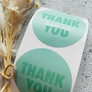 Sticker • thank you • UV Veredlung mint Etiketten Bestellung Geschenk Danke Handmade Business Verpacken Verkäufer